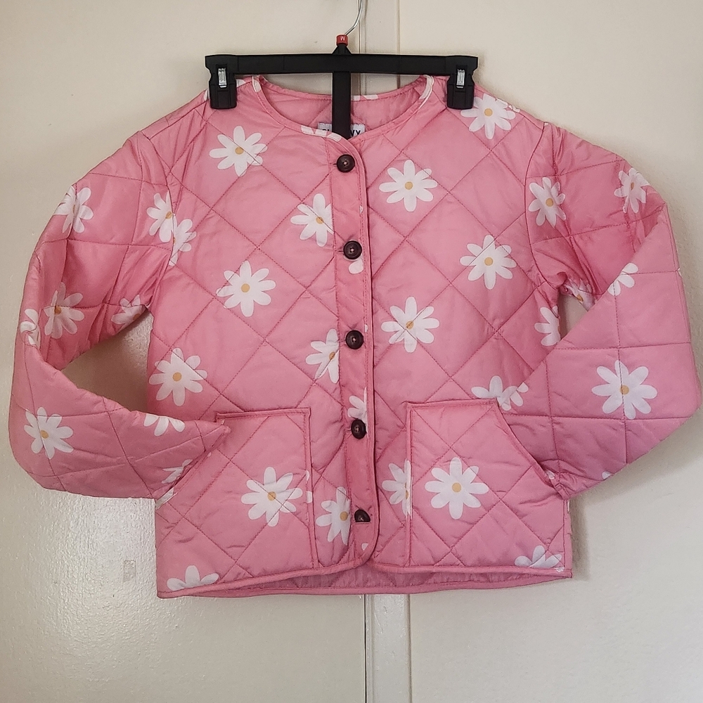 Old Navy Pink Quilted Daisy Jacket
